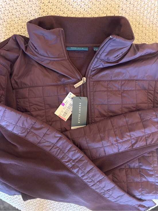 Perry Ellis Other - NWT Perry Ellis Hybrid Quilted Jacket XXLT Tall Burgundy Port